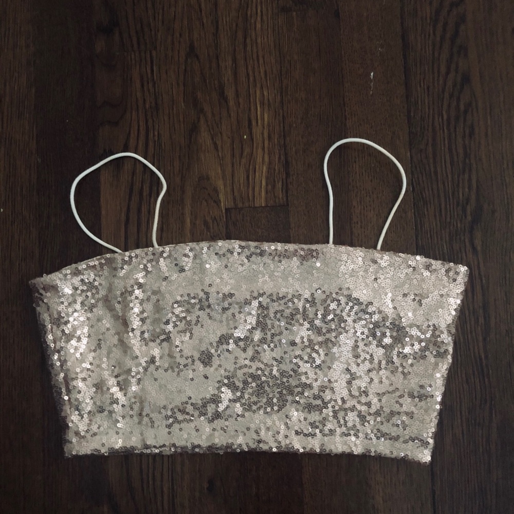 Rose gold Sequin crop top